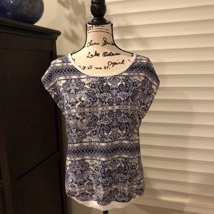 Navy and white blouse. Worn once. 🦋